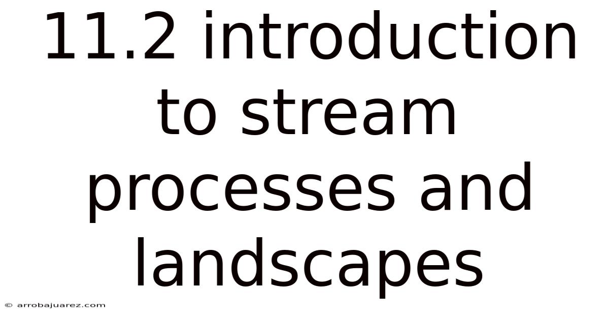 11.2 Introduction To Stream Processes And Landscapes