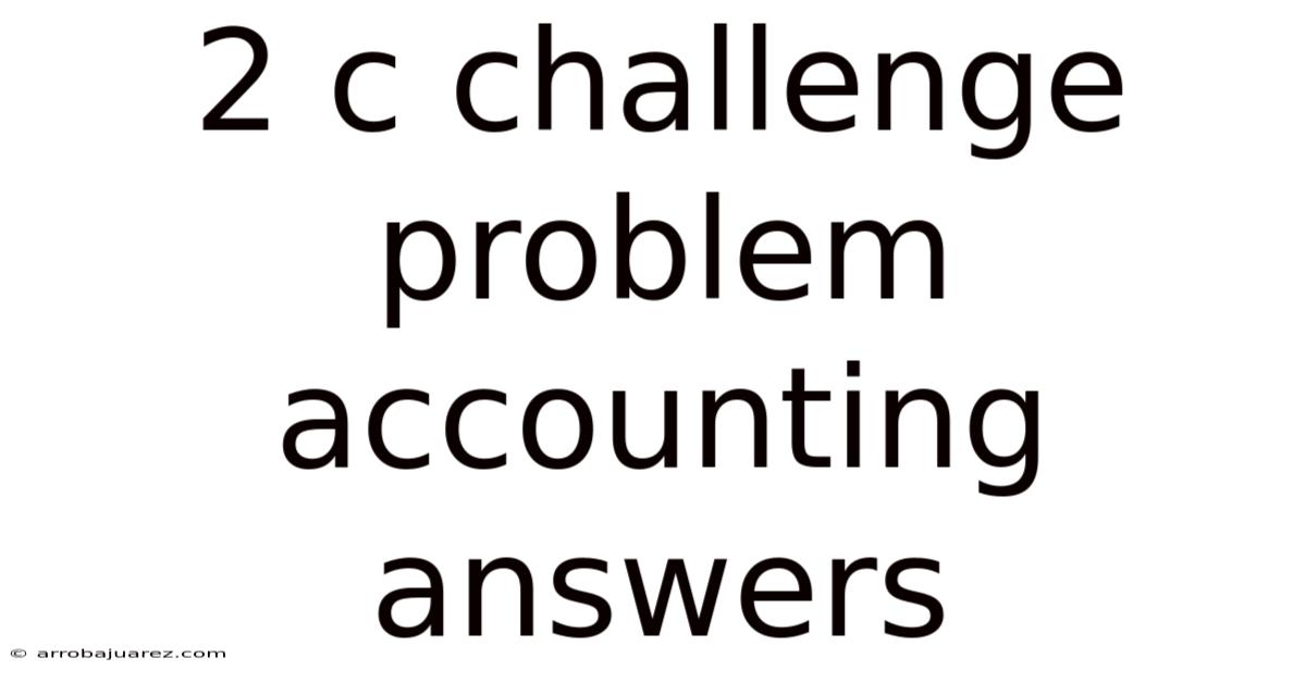 2 C Challenge Problem Accounting Answers
