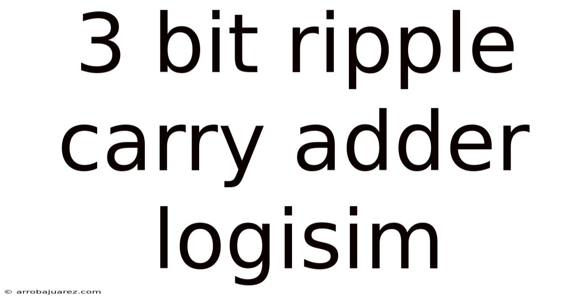 3 Bit Ripple Carry Adder Logisim