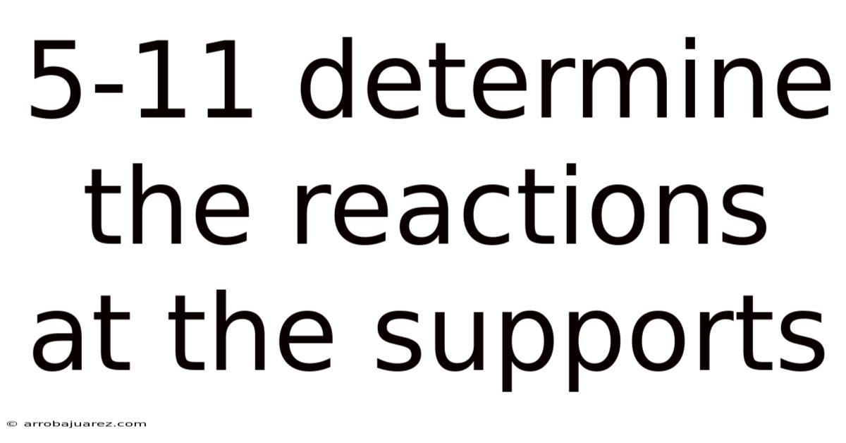 5-11 Determine The Reactions At The Supports