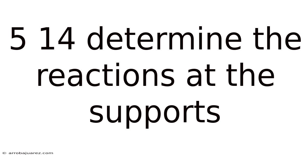 5 14 Determine The Reactions At The Supports