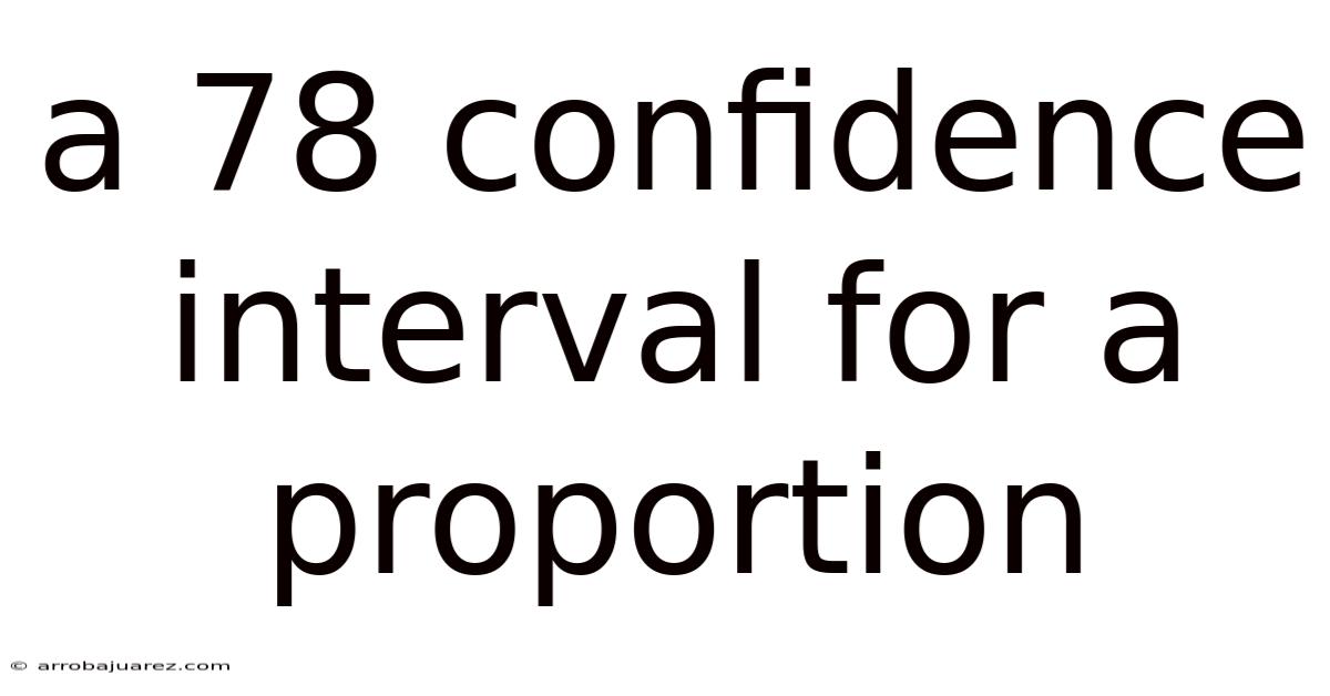 A 78 Confidence Interval For A Proportion