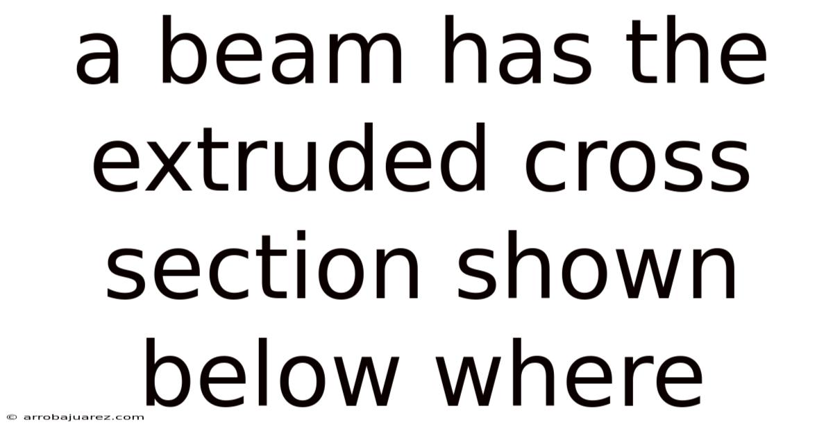 A Beam Has The Extruded Cross Section Shown Below Where