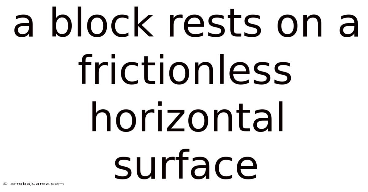 A Block Rests On A Frictionless Horizontal Surface