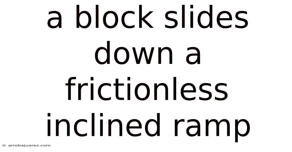 A Block Slides Down A Frictionless Inclined Ramp