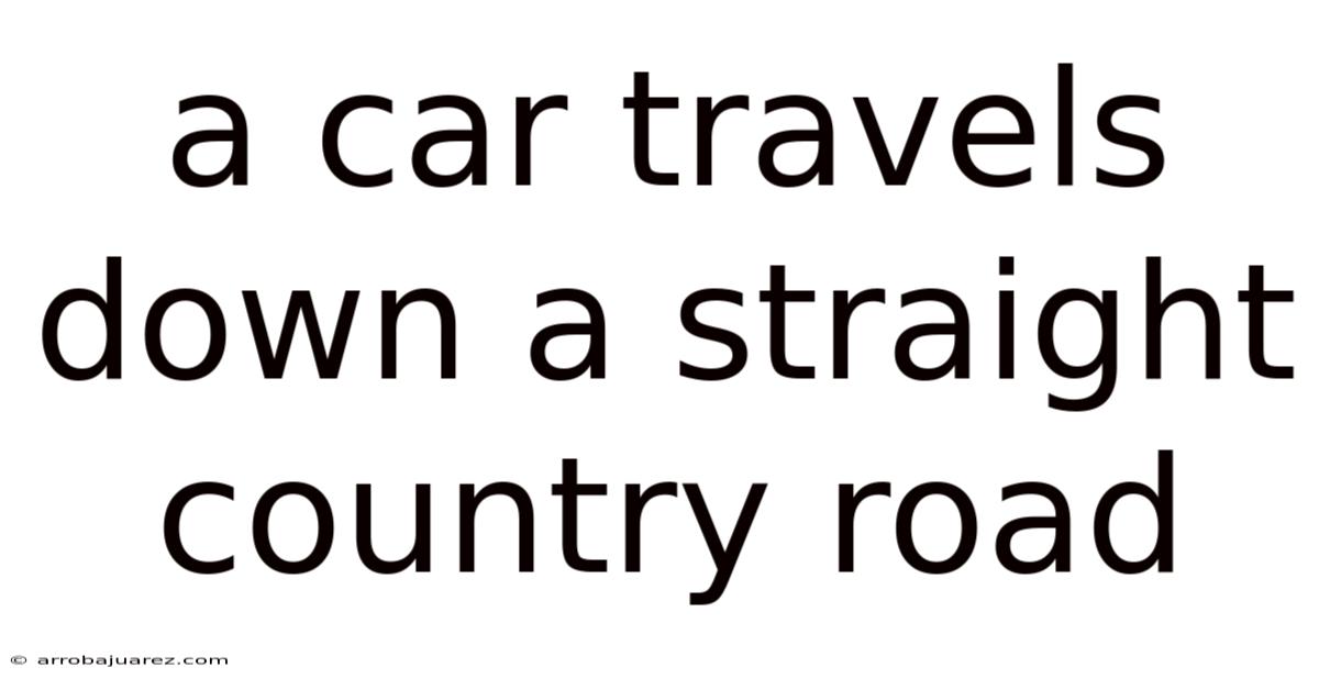 A Car Travels Down A Straight Country Road