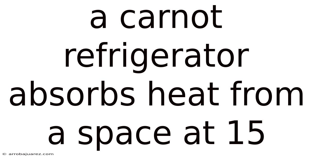 A Carnot Refrigerator Absorbs Heat From A Space At 15