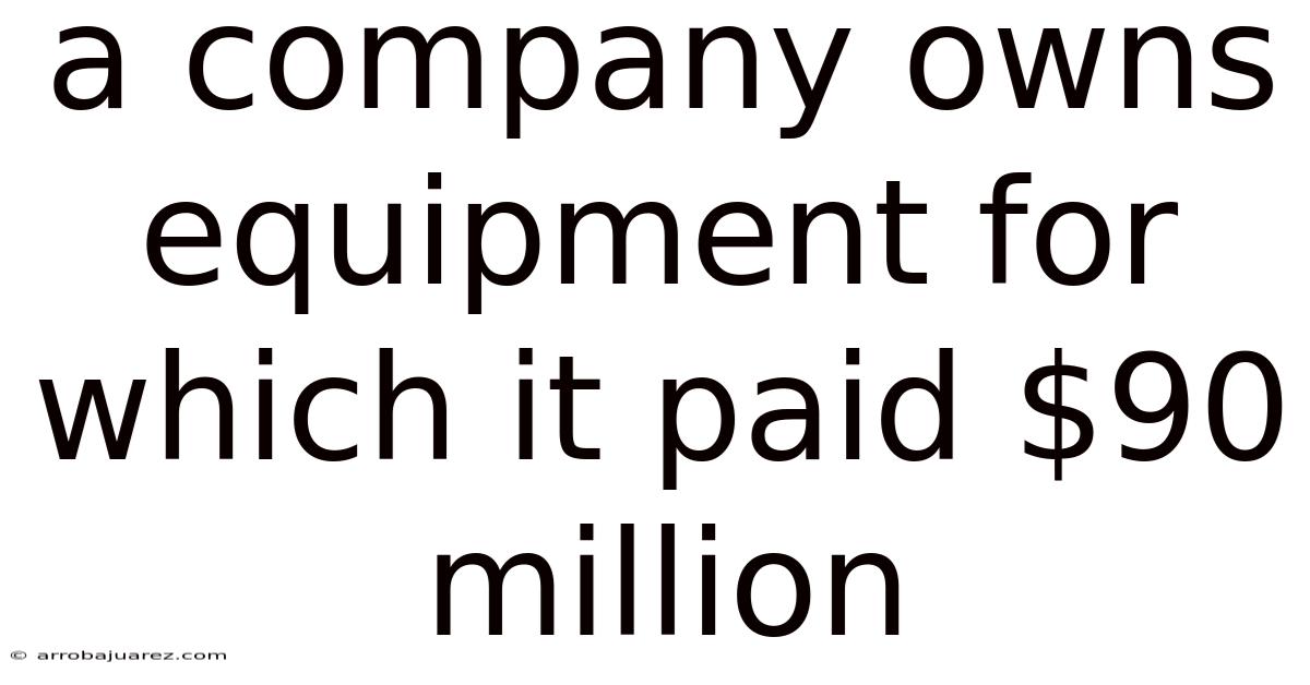 A Company Owns Equipment For Which It Paid $90 Million
