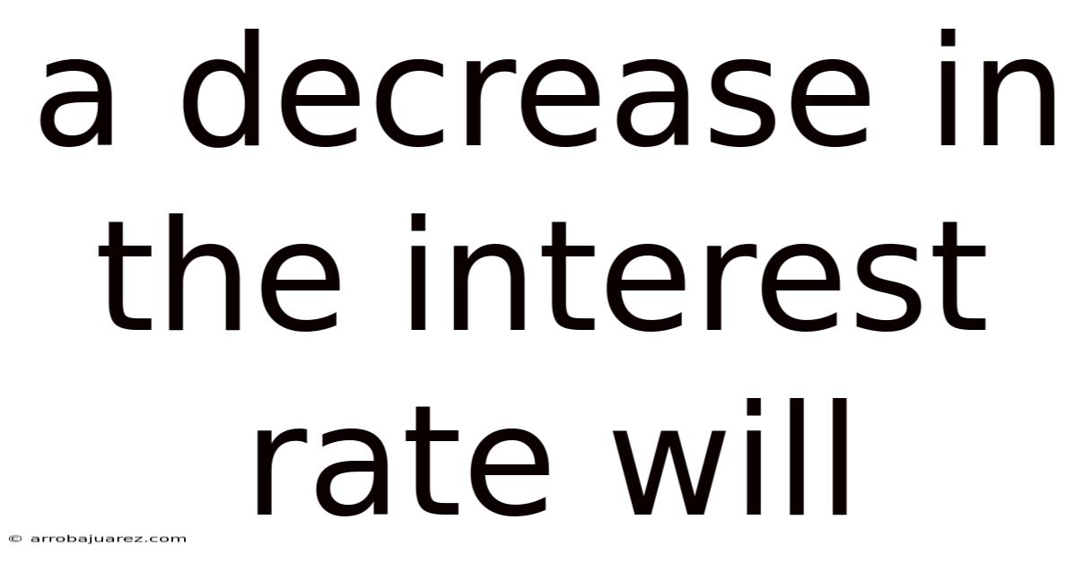 A Decrease In The Interest Rate Will