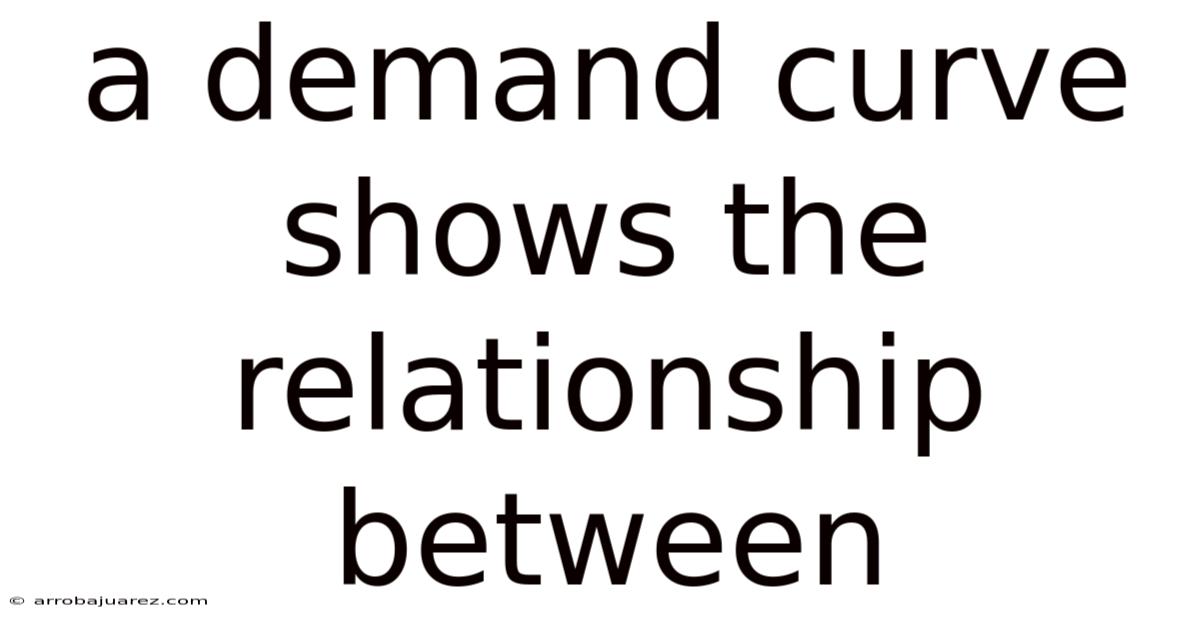A Demand Curve Shows The Relationship Between