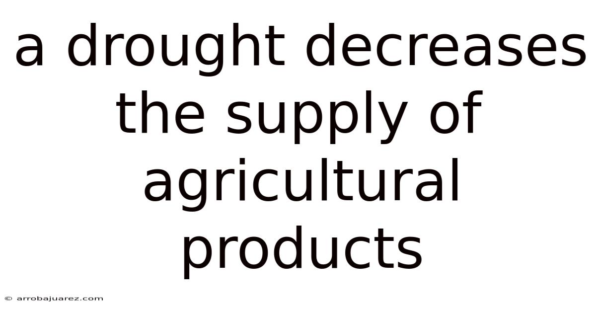 A Drought Decreases The Supply Of Agricultural Products
