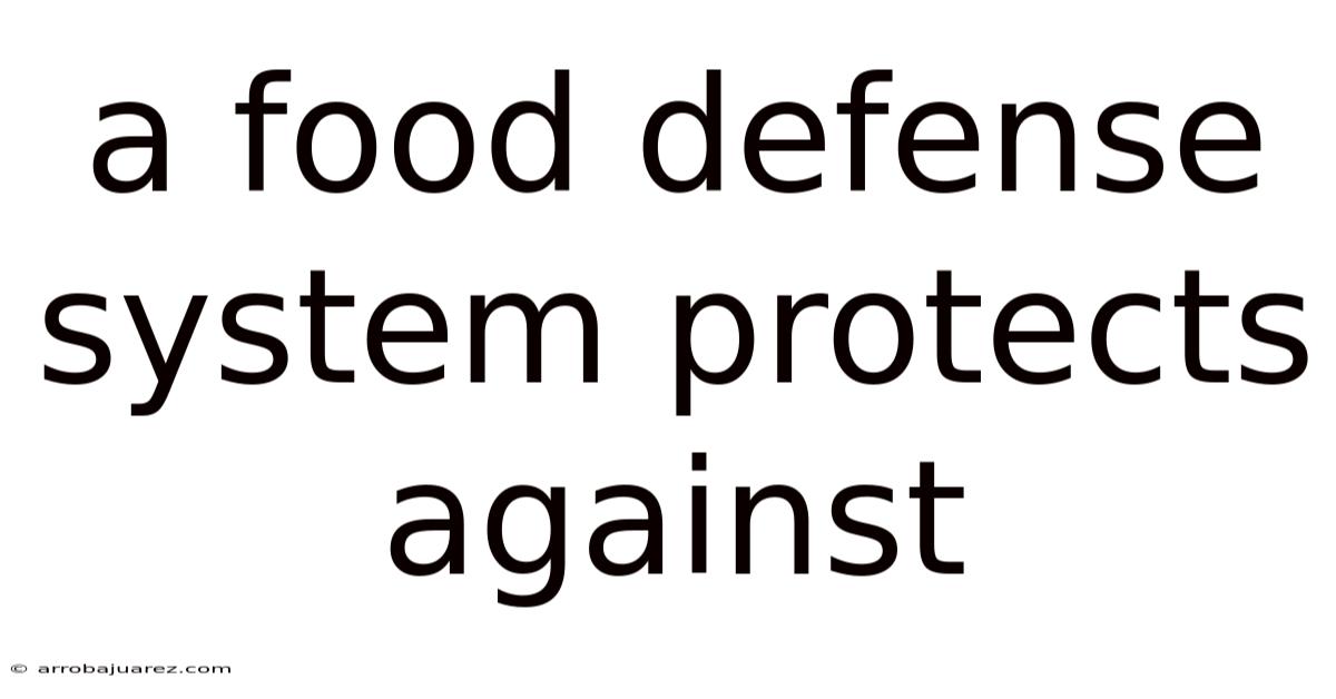 A Food Defense System Protects Against