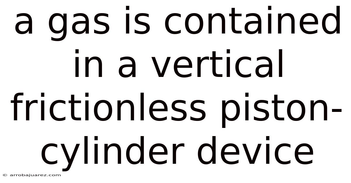 A Gas Is Contained In A Vertical Frictionless Piston-cylinder Device