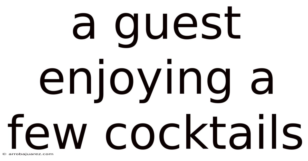 A Guest Enjoying A Few Cocktails