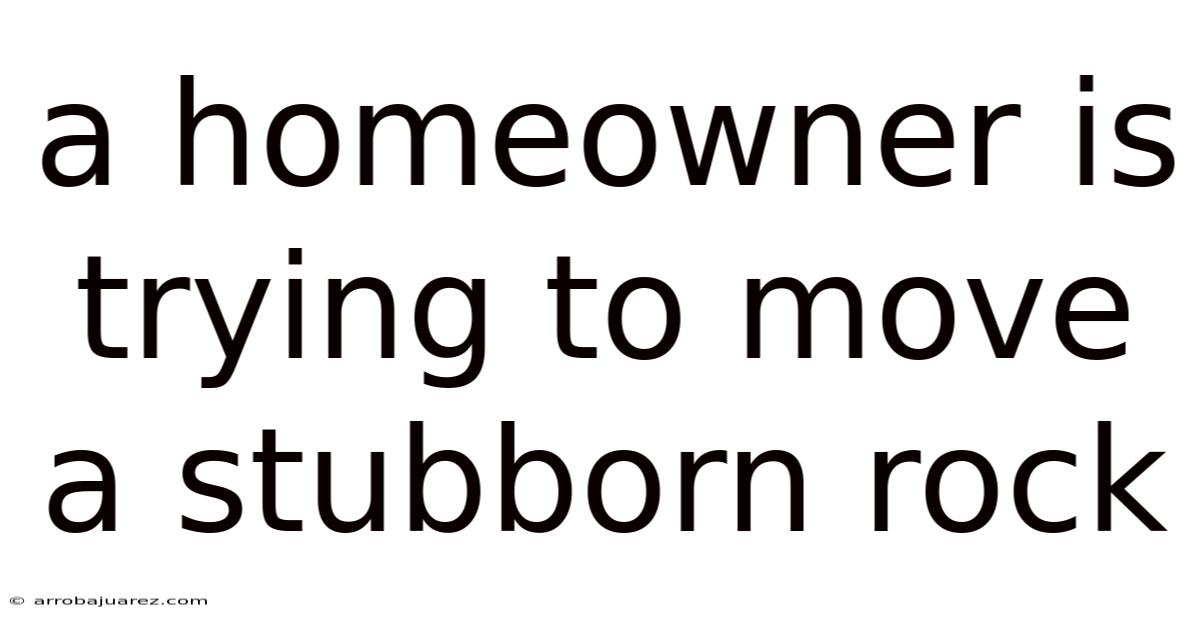 A Homeowner Is Trying To Move A Stubborn Rock