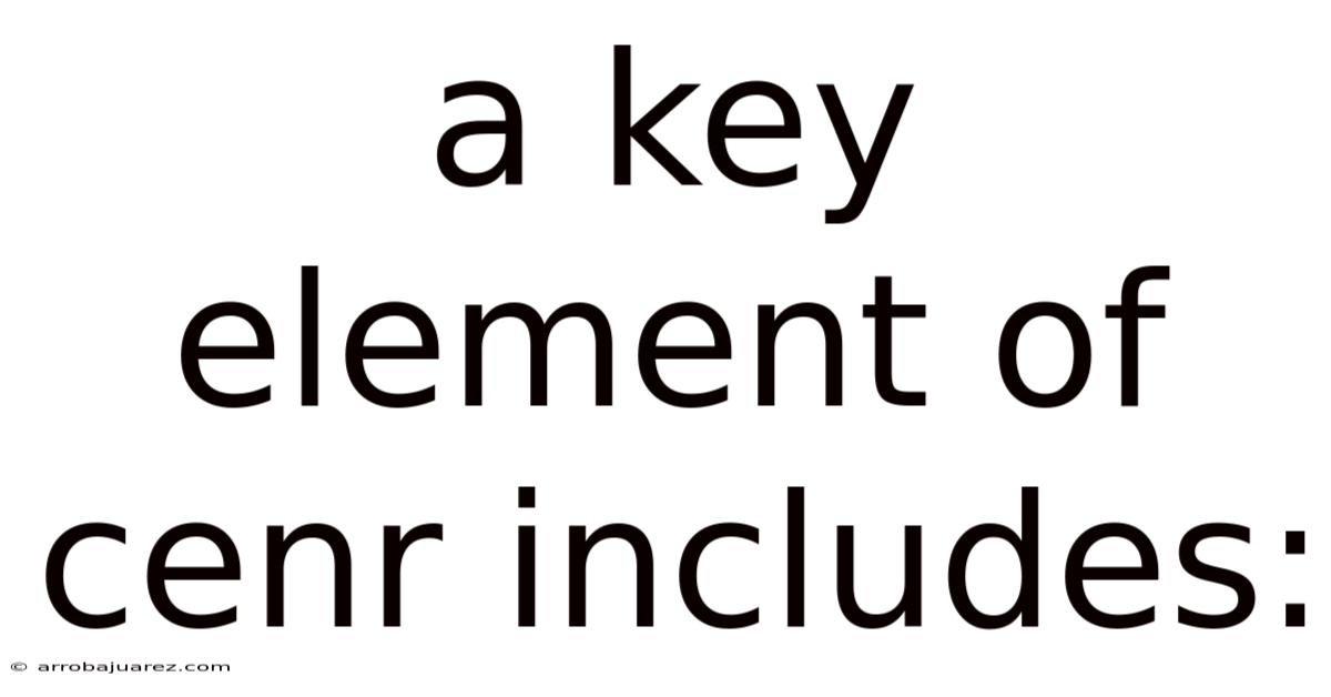 A Key Element Of Cenr Includes: