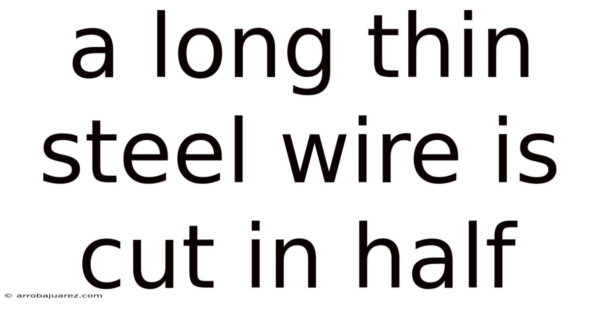A Long Thin Steel Wire Is Cut In Half