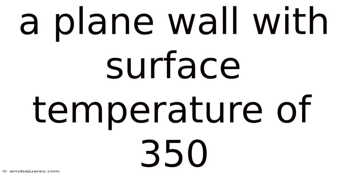 A Plane Wall With Surface Temperature Of 350