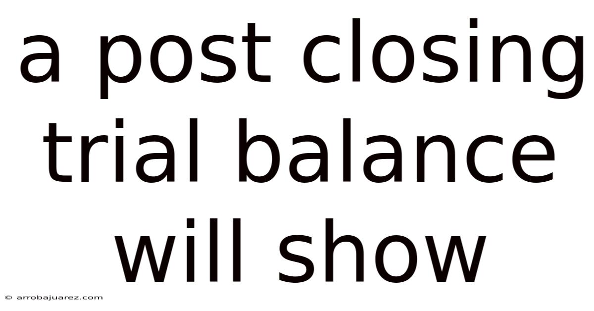 A Post Closing Trial Balance Will Show