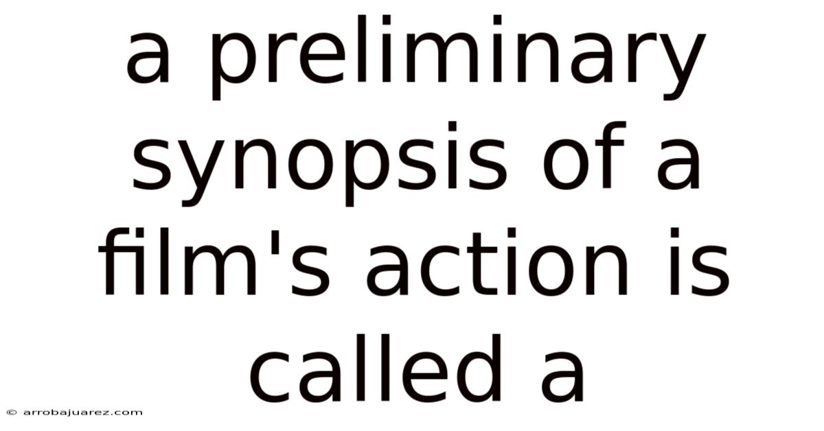 A Preliminary Synopsis Of A Film's Action Is Called A
