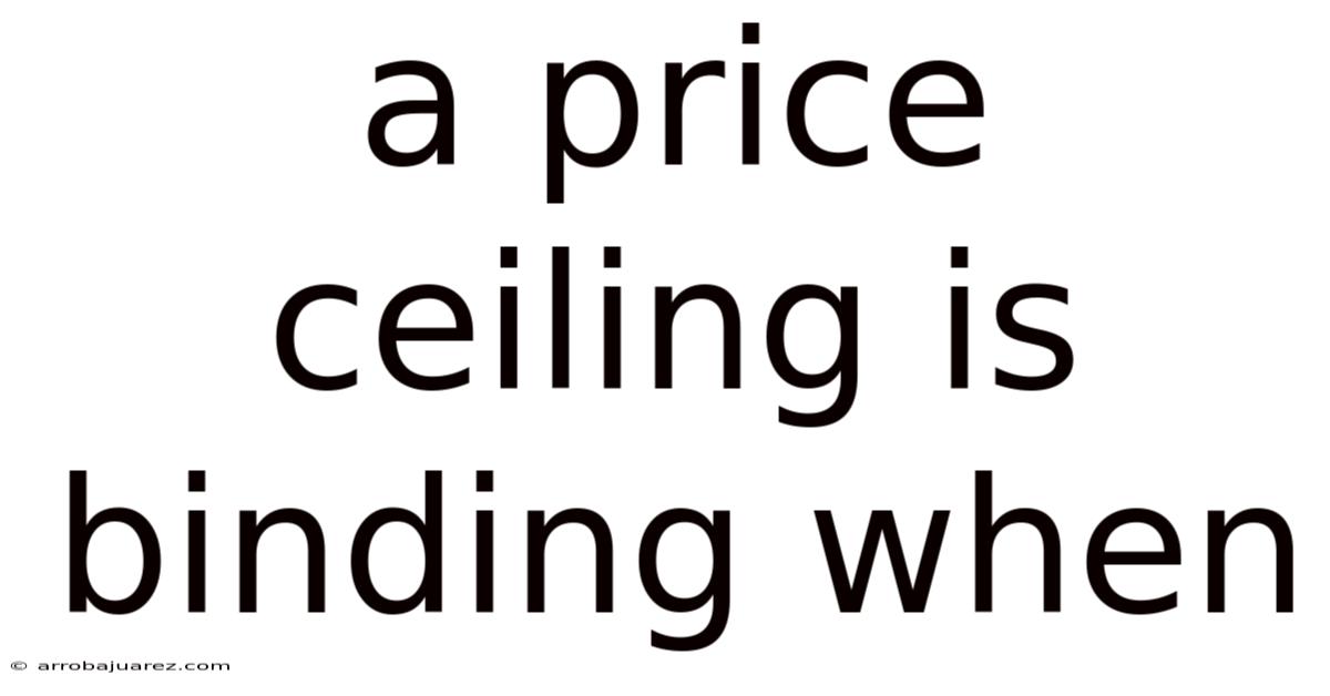A Price Ceiling Is Binding When