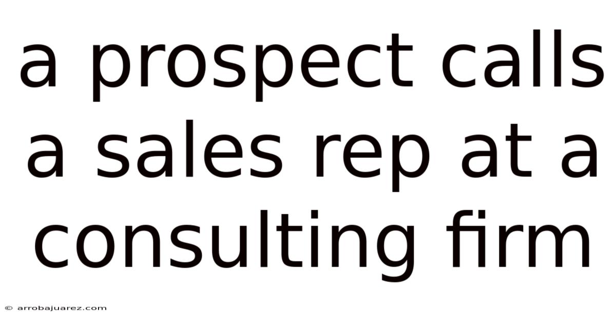A Prospect Calls A Sales Rep At A Consulting Firm