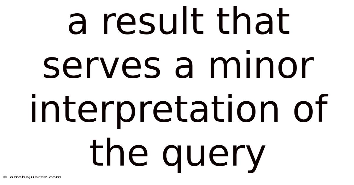 A Result That Serves A Minor Interpretation Of The Query