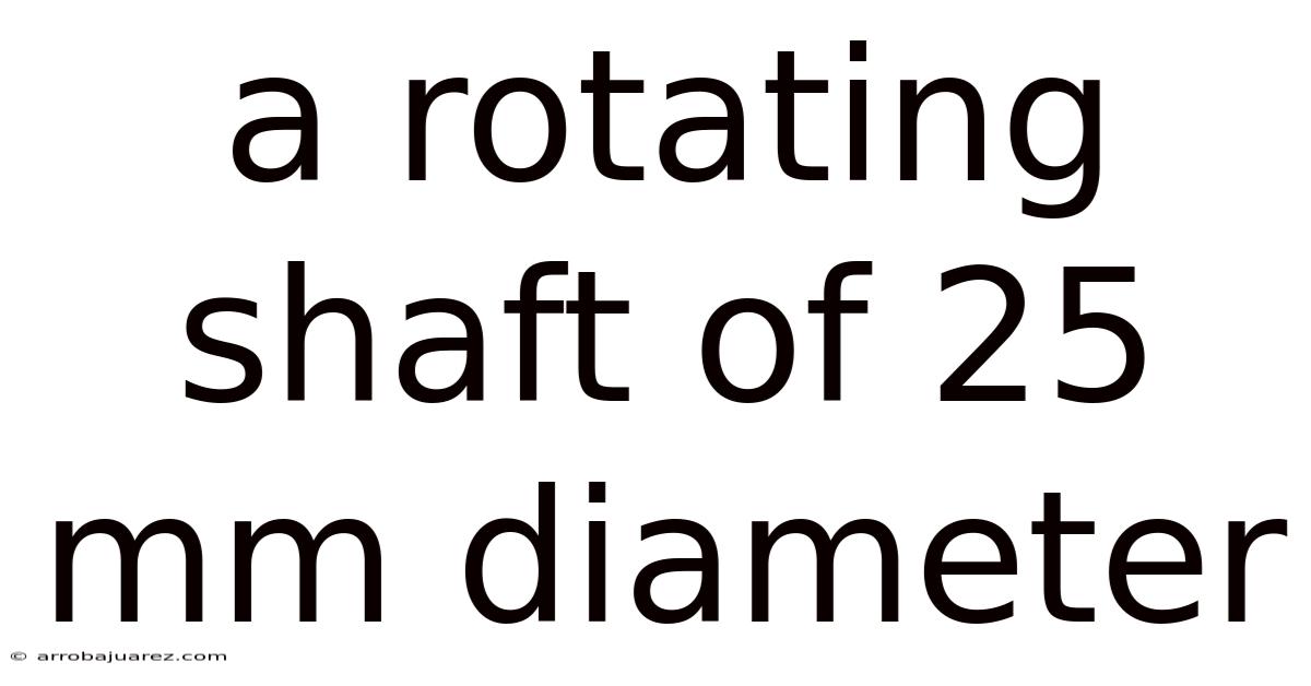 A Rotating Shaft Of 25 Mm Diameter