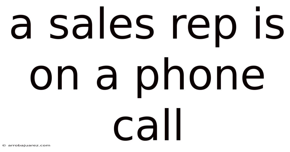 A Sales Rep Is On A Phone Call