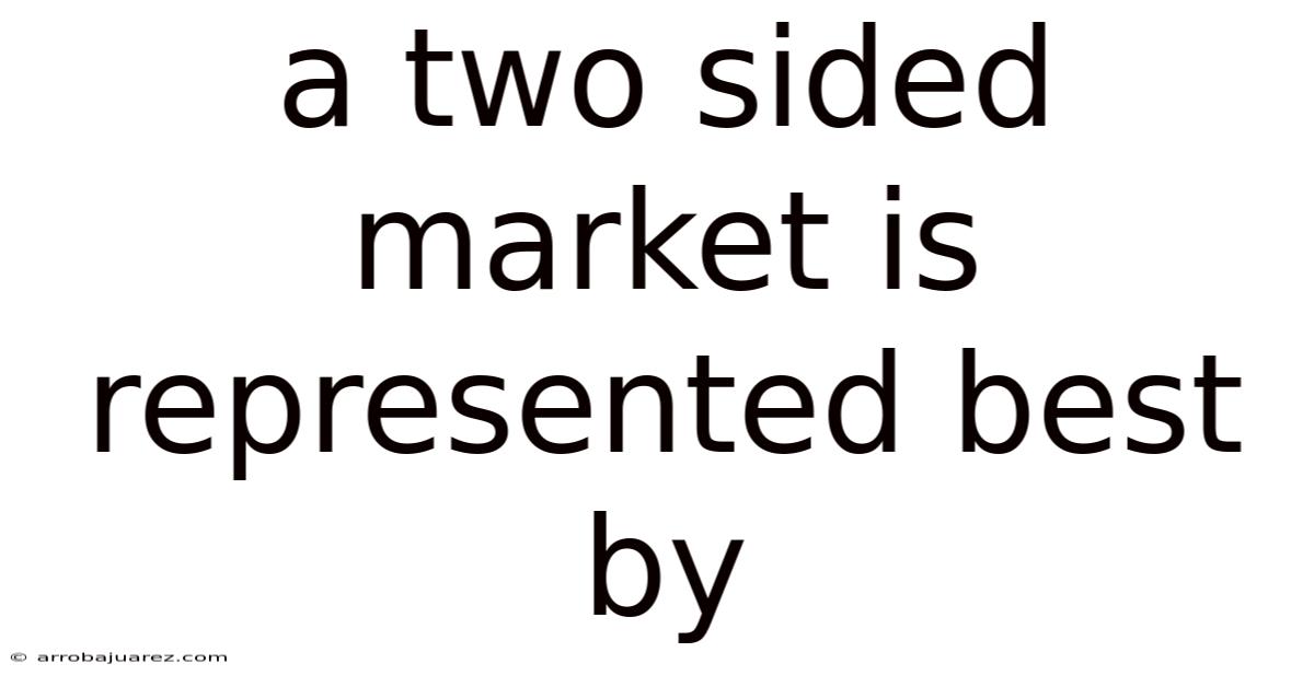 A Two Sided Market Is Represented Best By