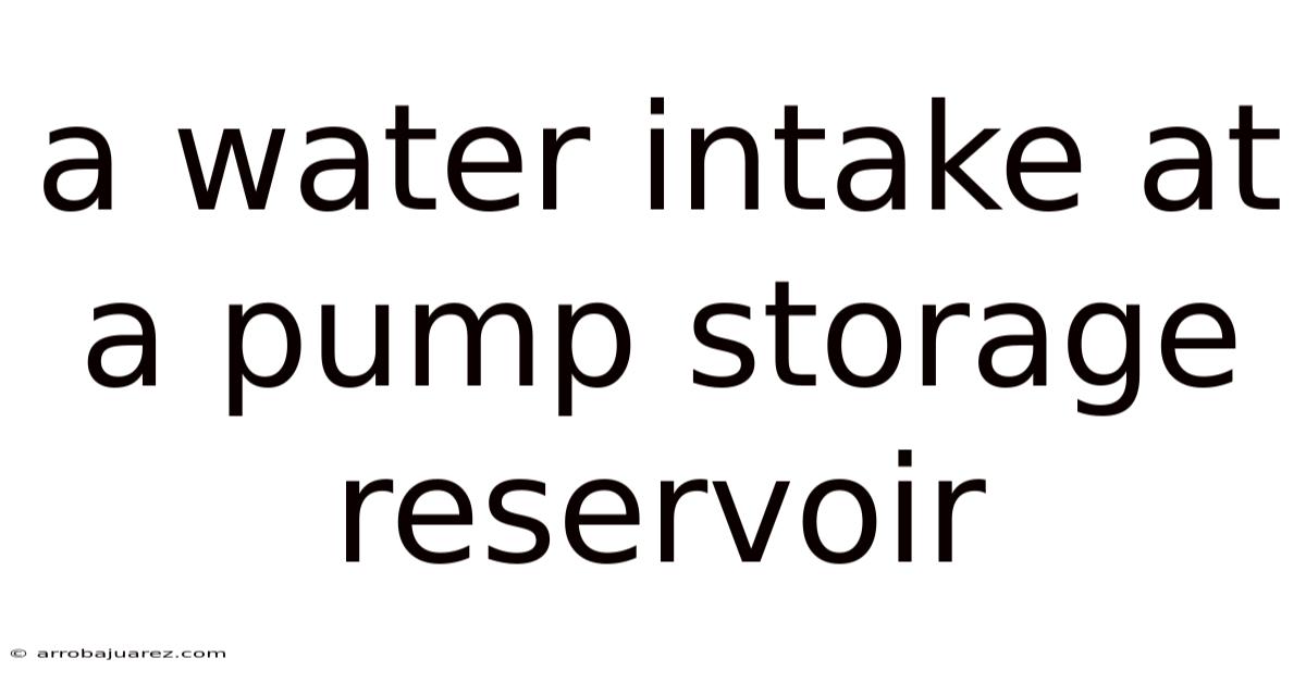 A Water Intake At A Pump Storage Reservoir