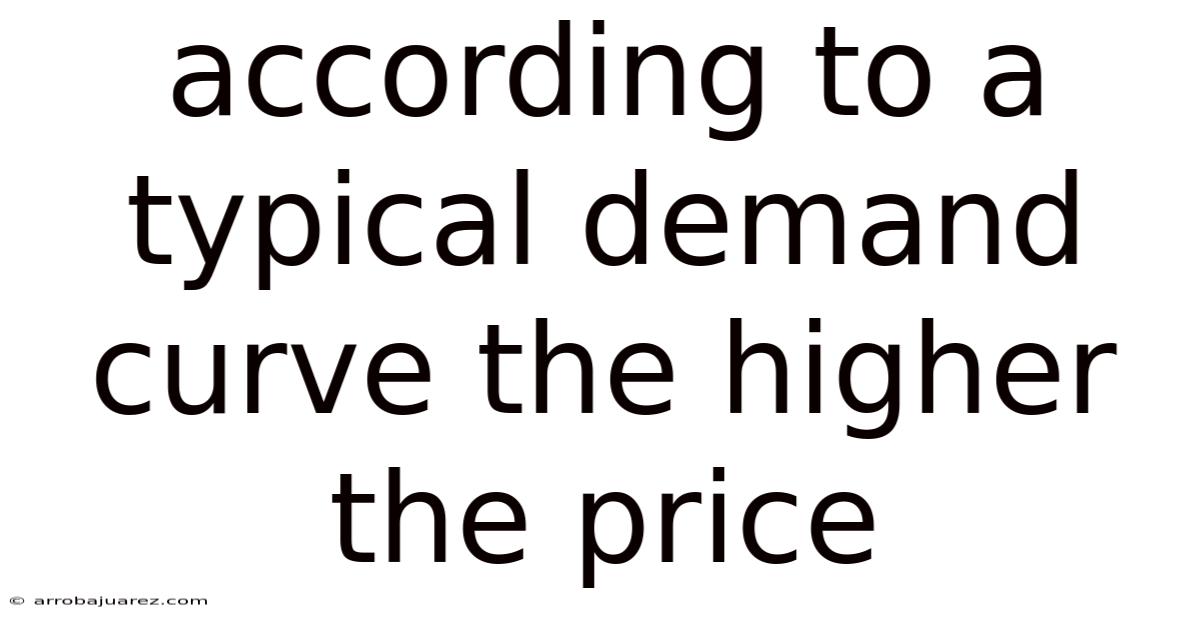 According To A Typical Demand Curve The Higher The Price