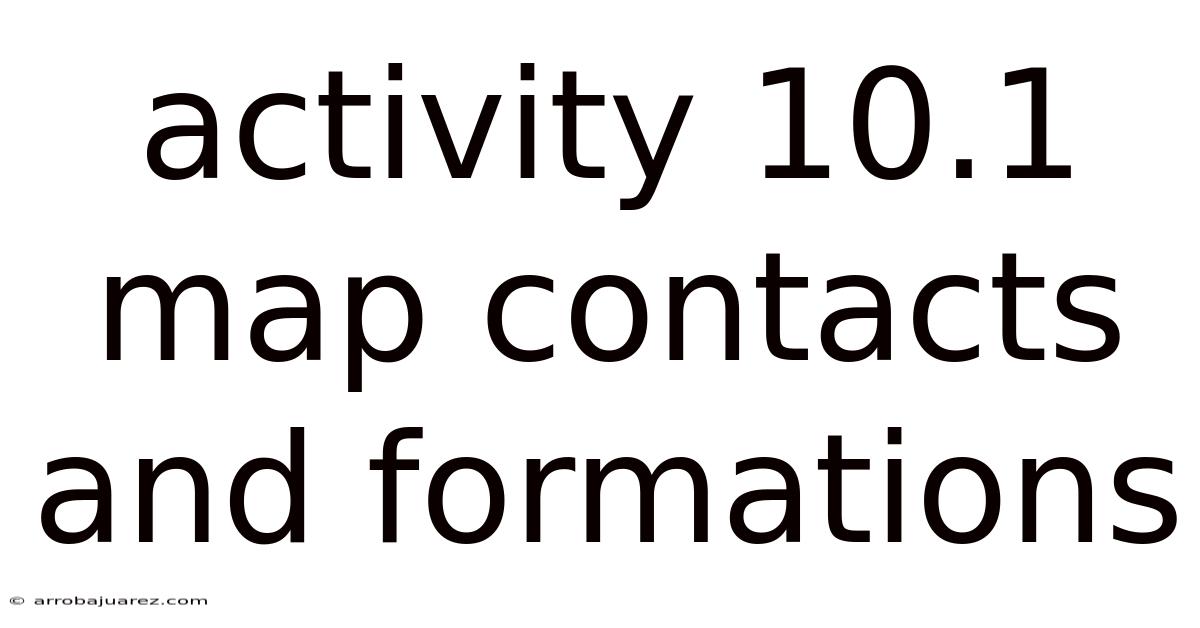 Activity 10.1 Map Contacts And Formations