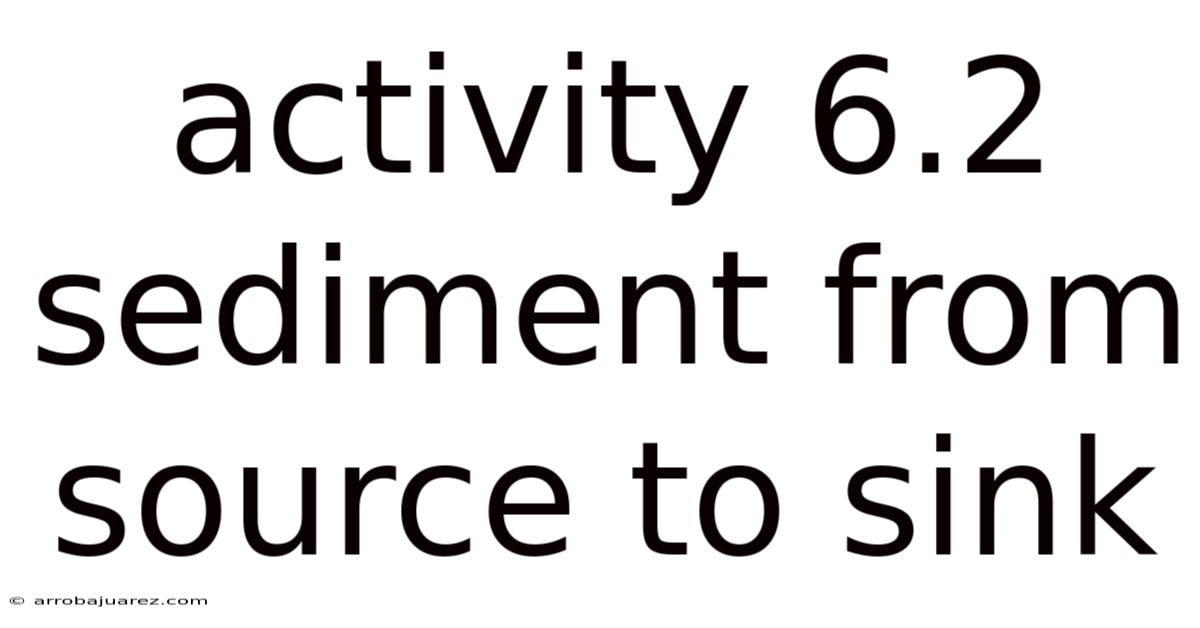 Activity 6.2 Sediment From Source To Sink