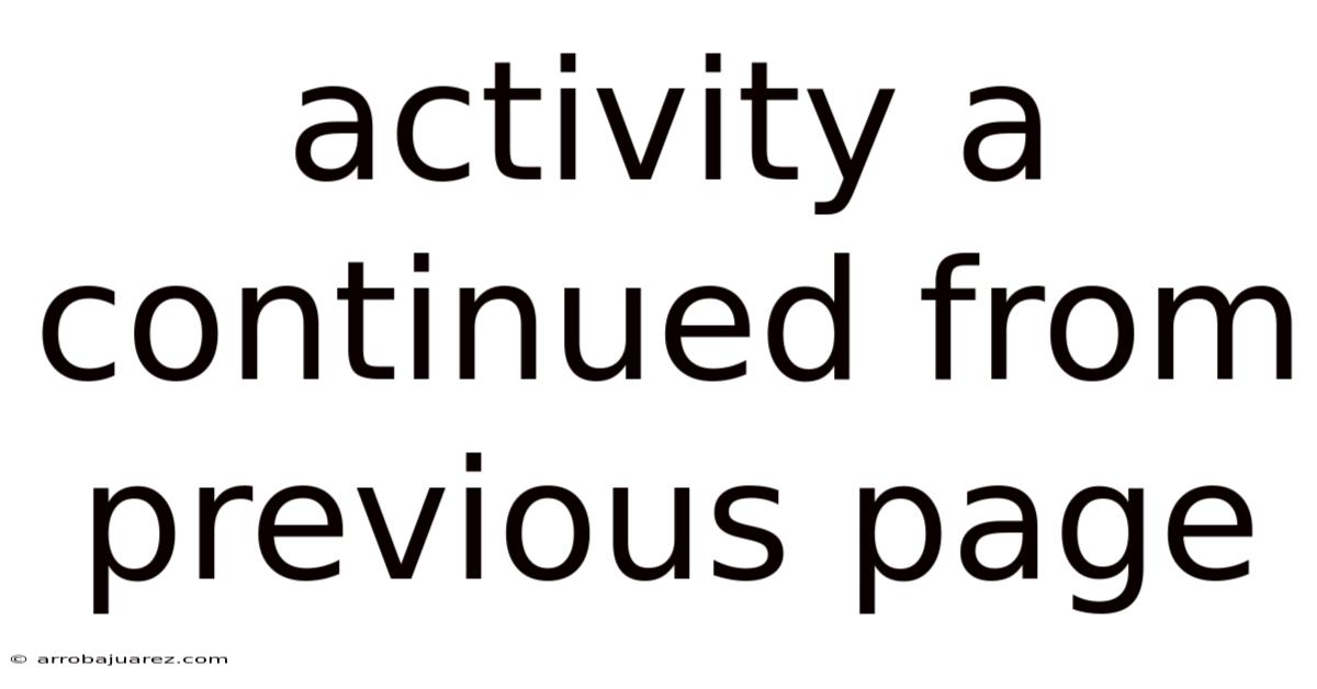 Activity A Continued From Previous Page