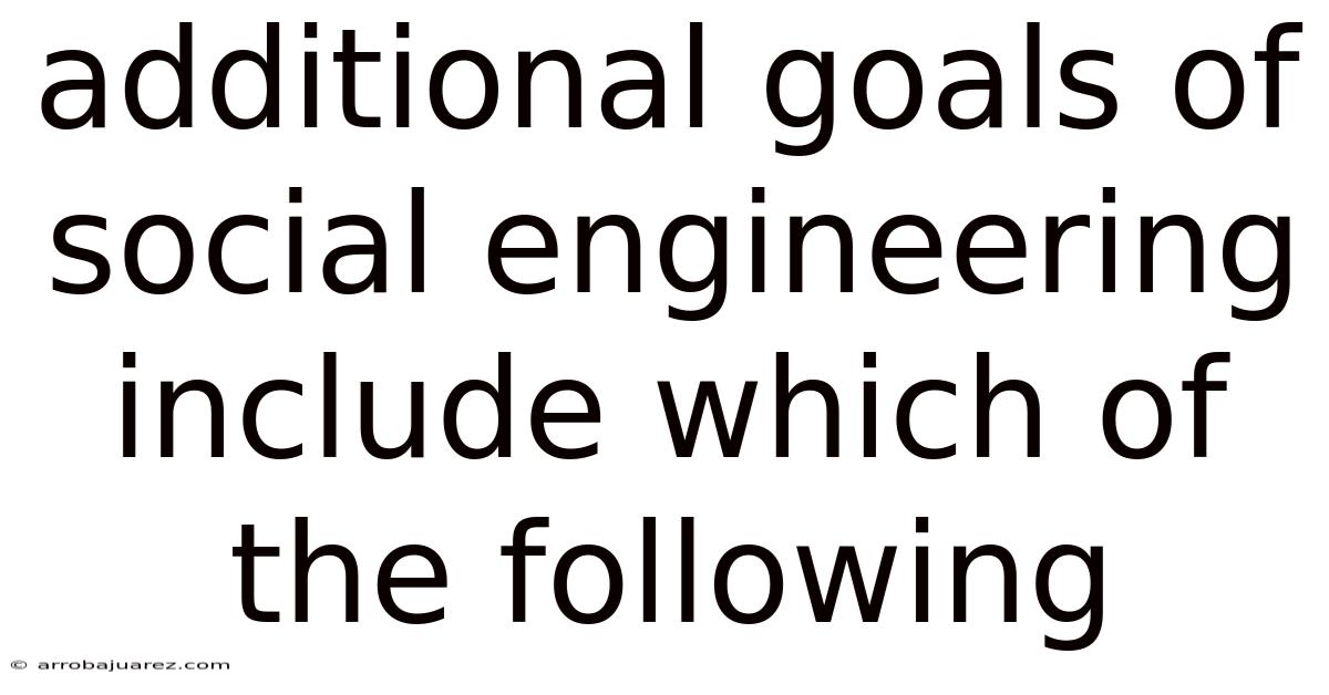 Additional Goals Of Social Engineering Include Which Of The Following