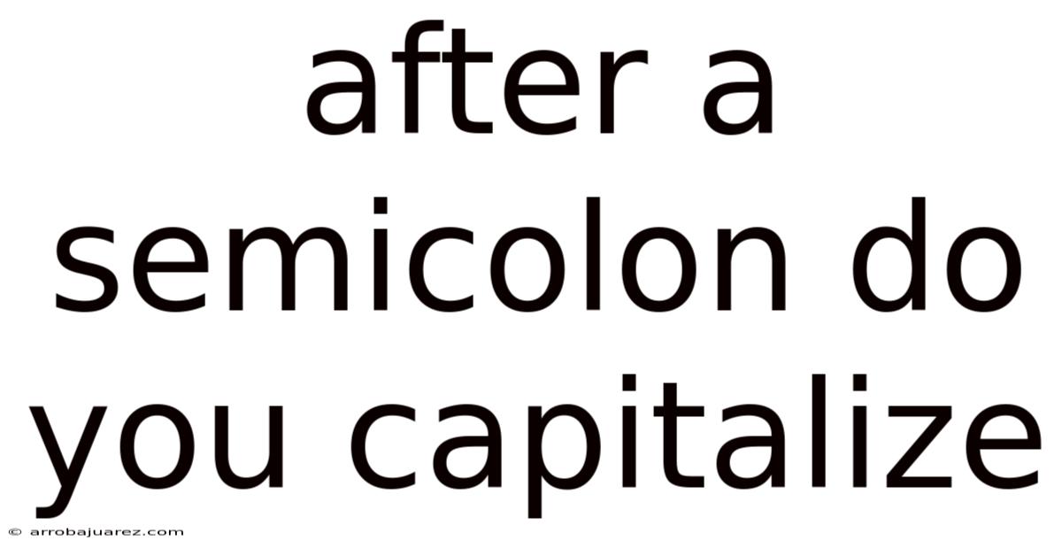 After A Semicolon Do You Capitalize