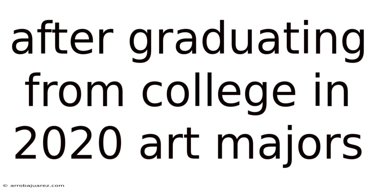 After Graduating From College In 2020 Art Majors