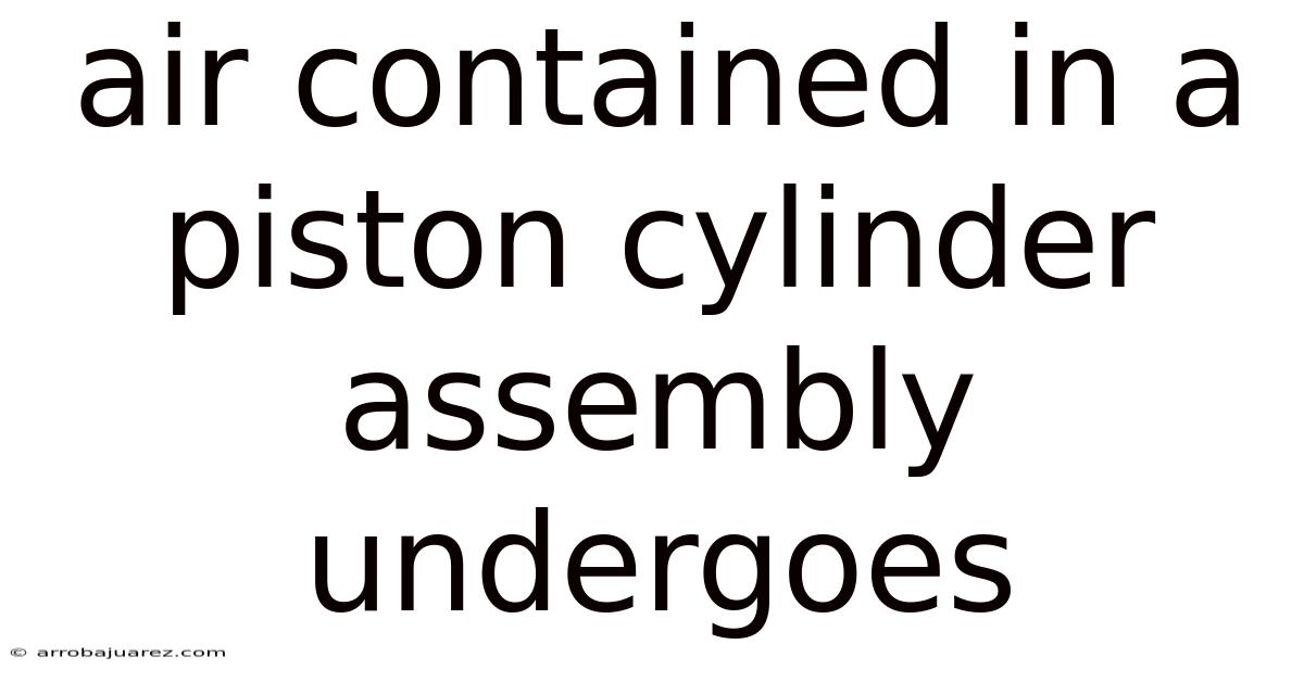 Air Contained In A Piston Cylinder Assembly Undergoes