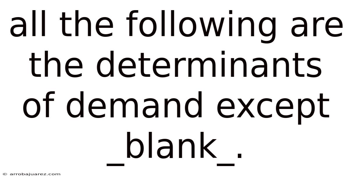 All The Following Are The Determinants Of Demand Except _blank_.