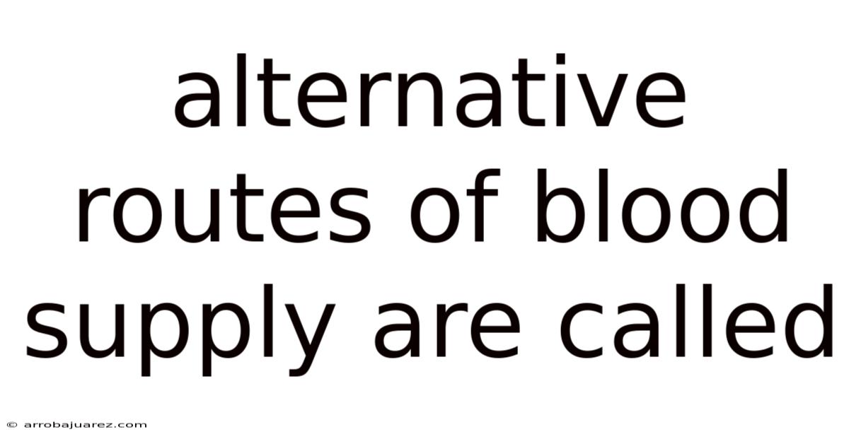 Alternative Routes Of Blood Supply Are Called