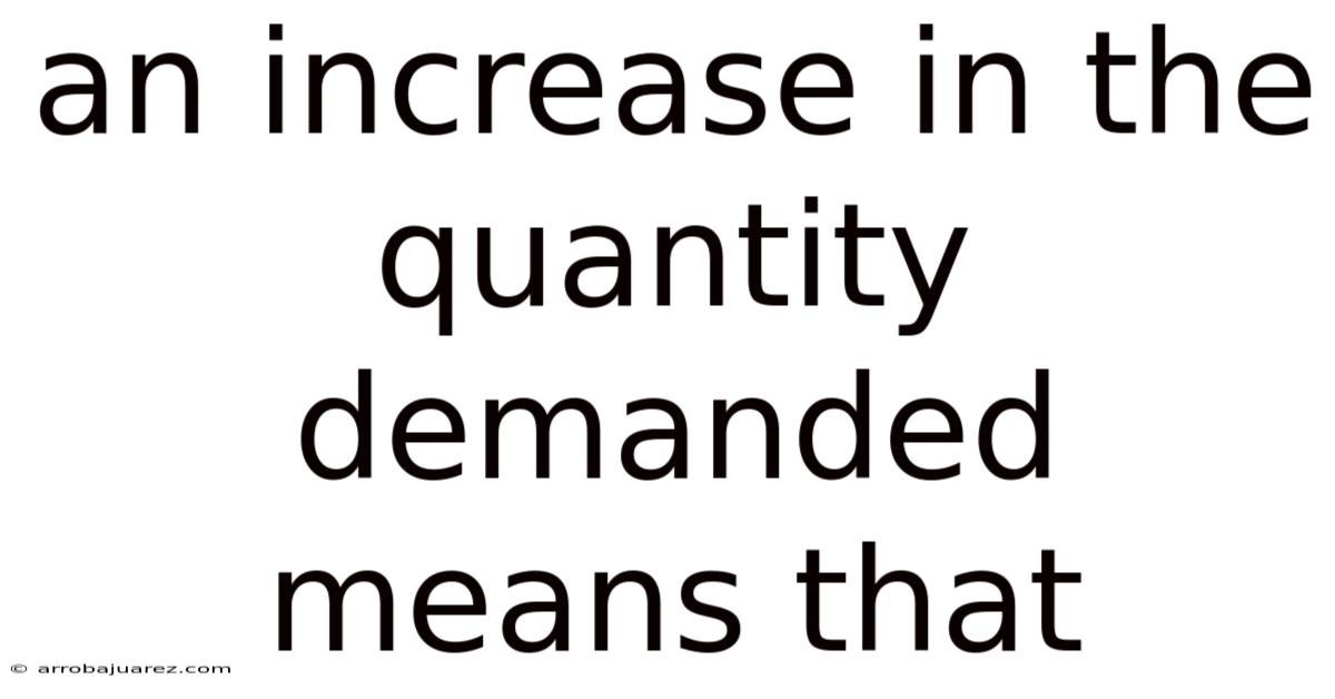 An Increase In The Quantity Demanded Means That