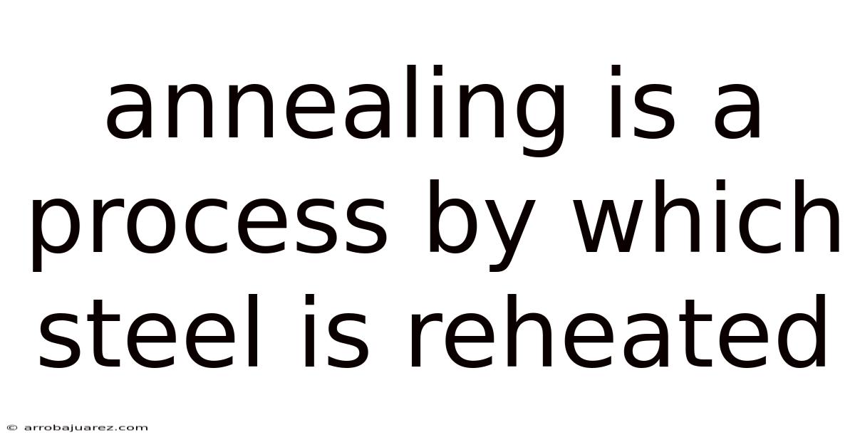 Annealing Is A Process By Which Steel Is Reheated