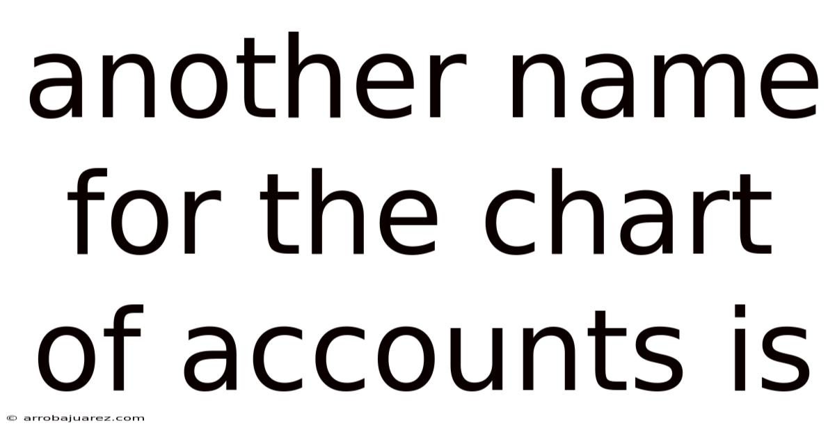 Another Name For The Chart Of Accounts Is