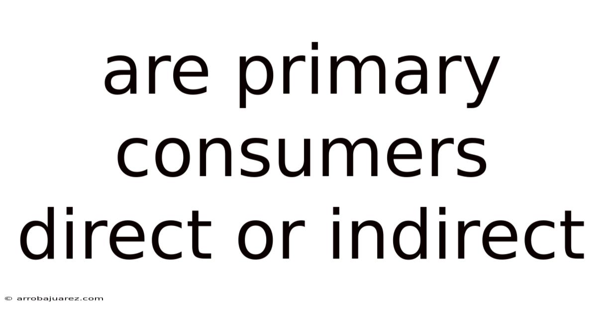 Are Primary Consumers Direct Or Indirect