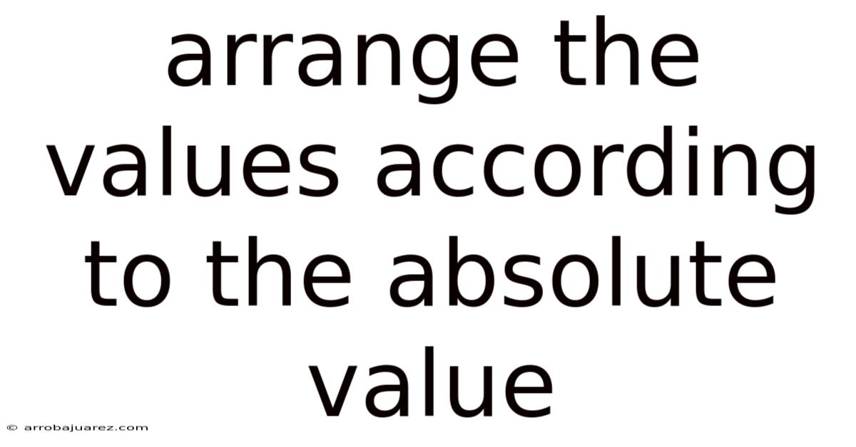 Arrange The Values According To The Absolute Value