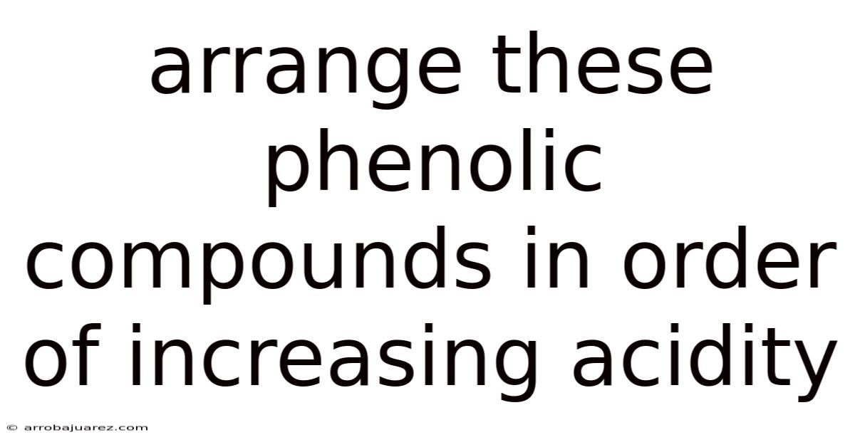 Arrange These Phenolic Compounds In Order Of Increasing Acidity