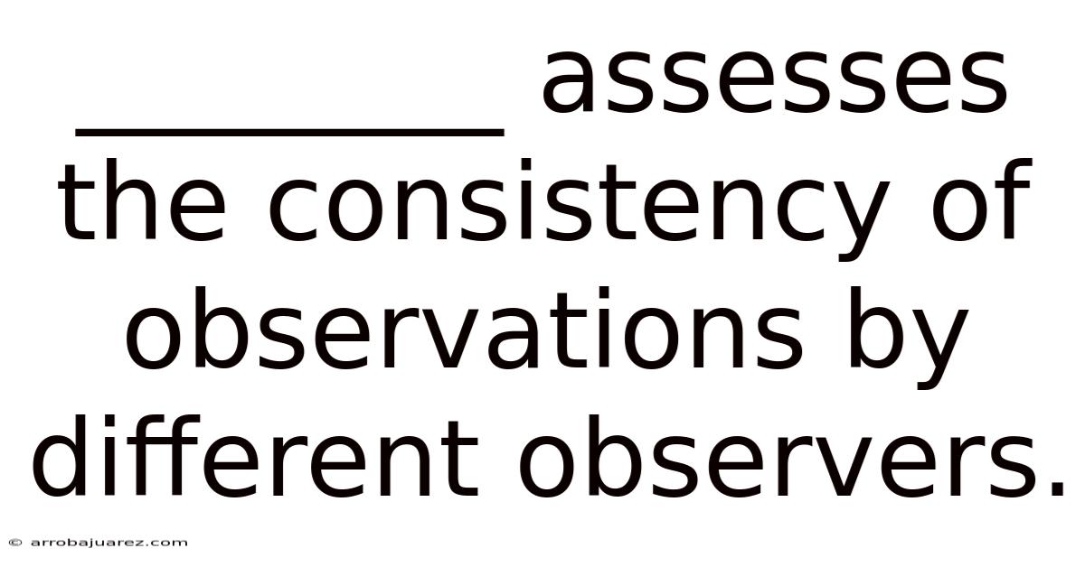 ________ Assesses The Consistency Of Observations By Different Observers.