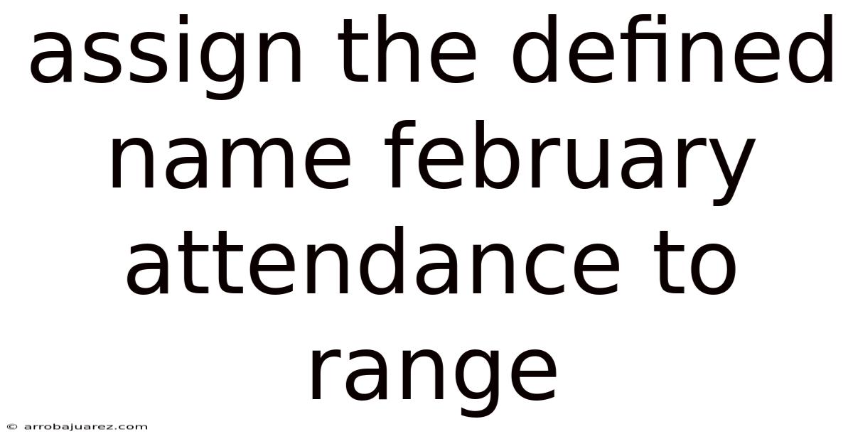 Assign The Defined Name February Attendance To Range