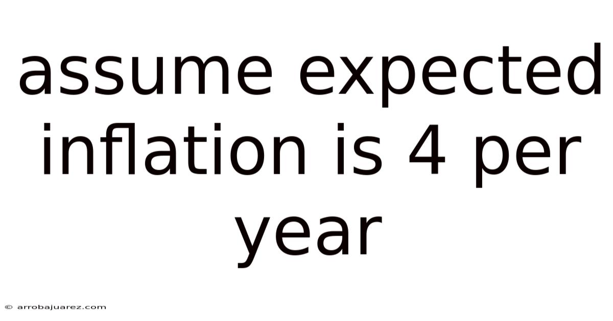 Assume Expected Inflation Is 4 Per Year
